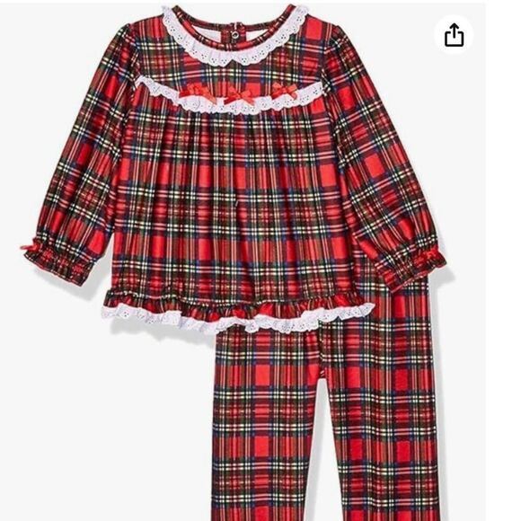 Little Me Plaid flannel 2 piece pajamas NWT size 18 months - Picture 1 of 12